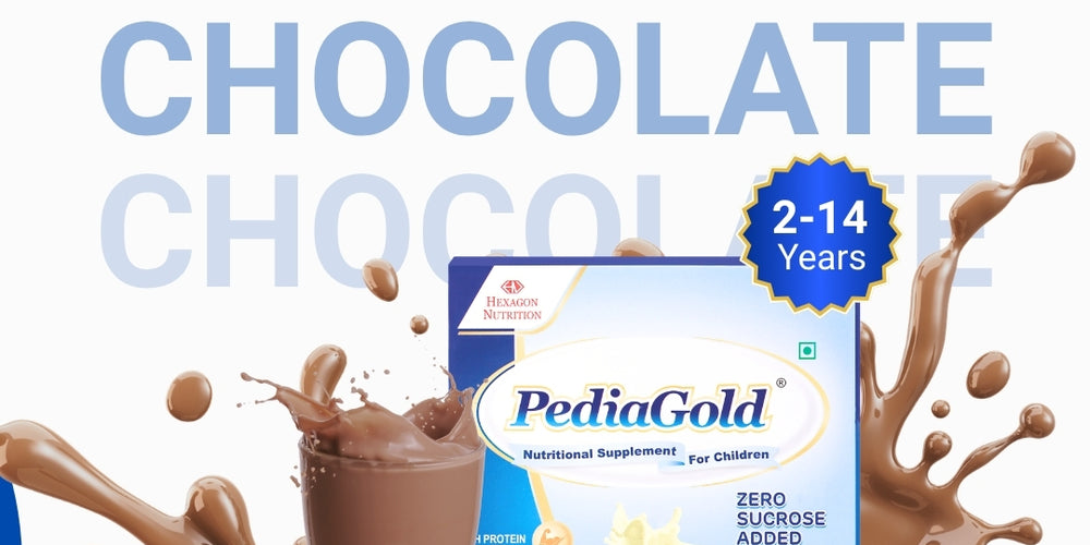 PediaGold Nutrition Mix Powder for Children | For 2-14 Years | Vanilla -200g | Zero Added Sucrose | Power of 35 Vital Nutrients | 6g protein per serving | Supports Overall Health, Boosts Immunity & Brain Development | Nutritional Supplement for Kids