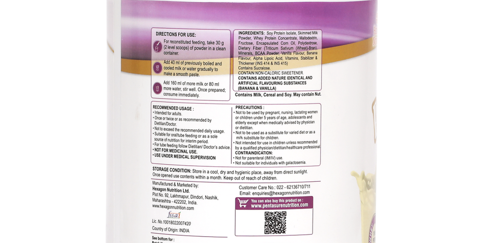 Pentasure HP Whey Protein – High Protein Powder for Muscle Recovery & Strength - 1 kg
