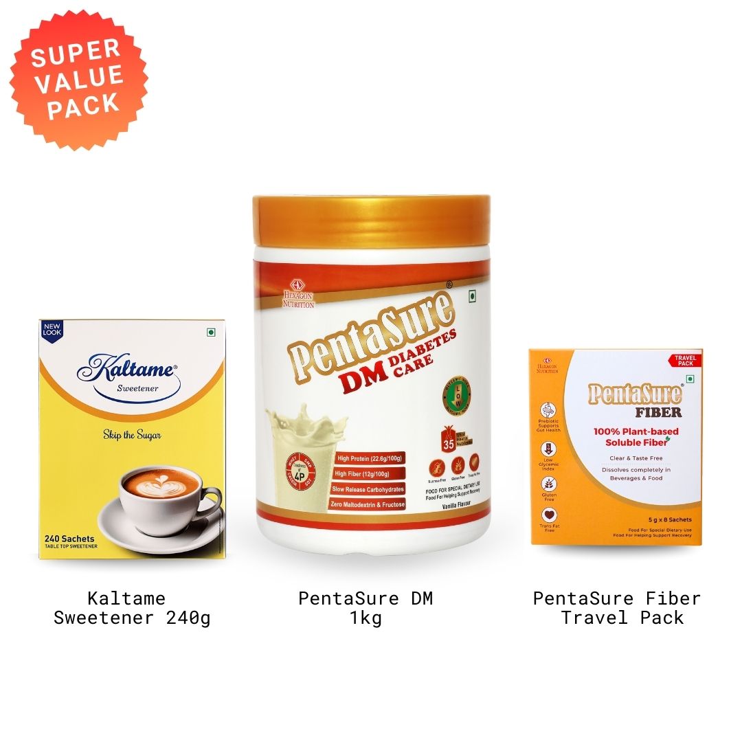 Diabetes Management Super Value Pack – PentaSure DM 1kg + Kaltame  240g+ PentaSure Fiber Travel Pack 40gm