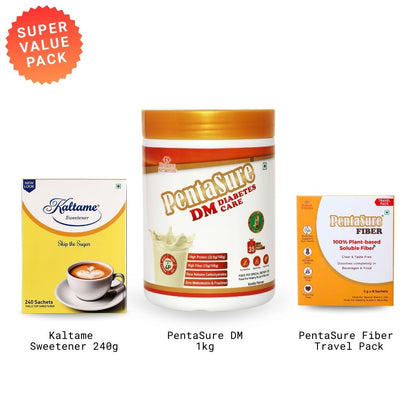 Diabetes Management Super Value Pack – PentaSure DM 1kg + Kaltame  240g+ PentaSure Fiber Travel Pack 40gm