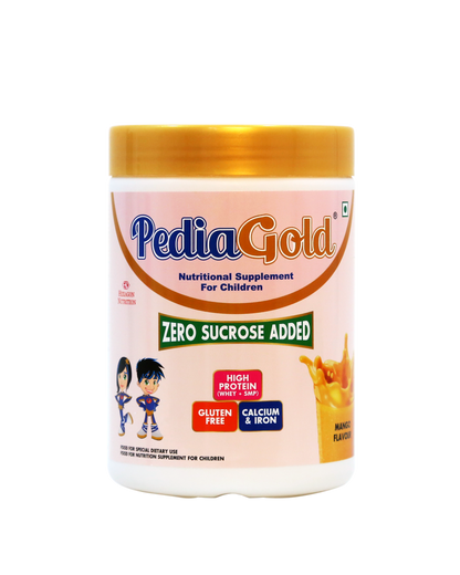 PediaGold | Sucrose FREE Nutritional Supplement for Kids – 400g Jar (Mango Flavour)