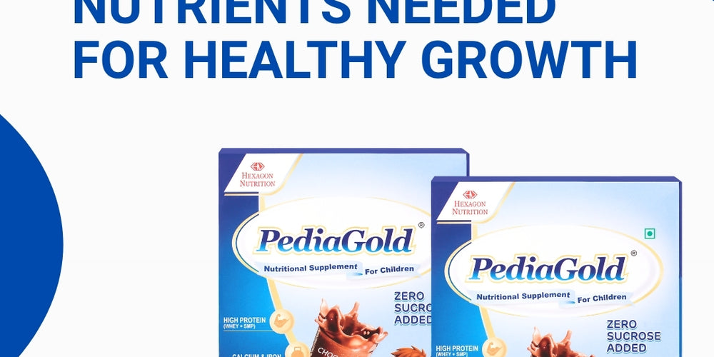 PediaGold Nutrition Mix Powder for Children | For 2-14 Years | Chocolate - 200g | Zero Added Sucrose | Power of 35 Vital Nutrients | 6g protein per serving | Supports Overall Health, Boosts Immunity & Brain Development | Nutritional Supplement for Kids