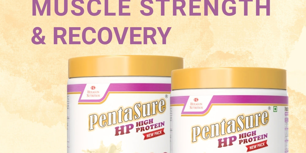 PentaSure HP Whey Protein Powder | Banana Vanilla Flavor – 400g | High Protein High Fiber Nutritional Supplement Drink | 45g Protein per 100g | Supports Muscle Strength, Recovery & Energy | Easy to Digest Formula for Daily Health & Fitness