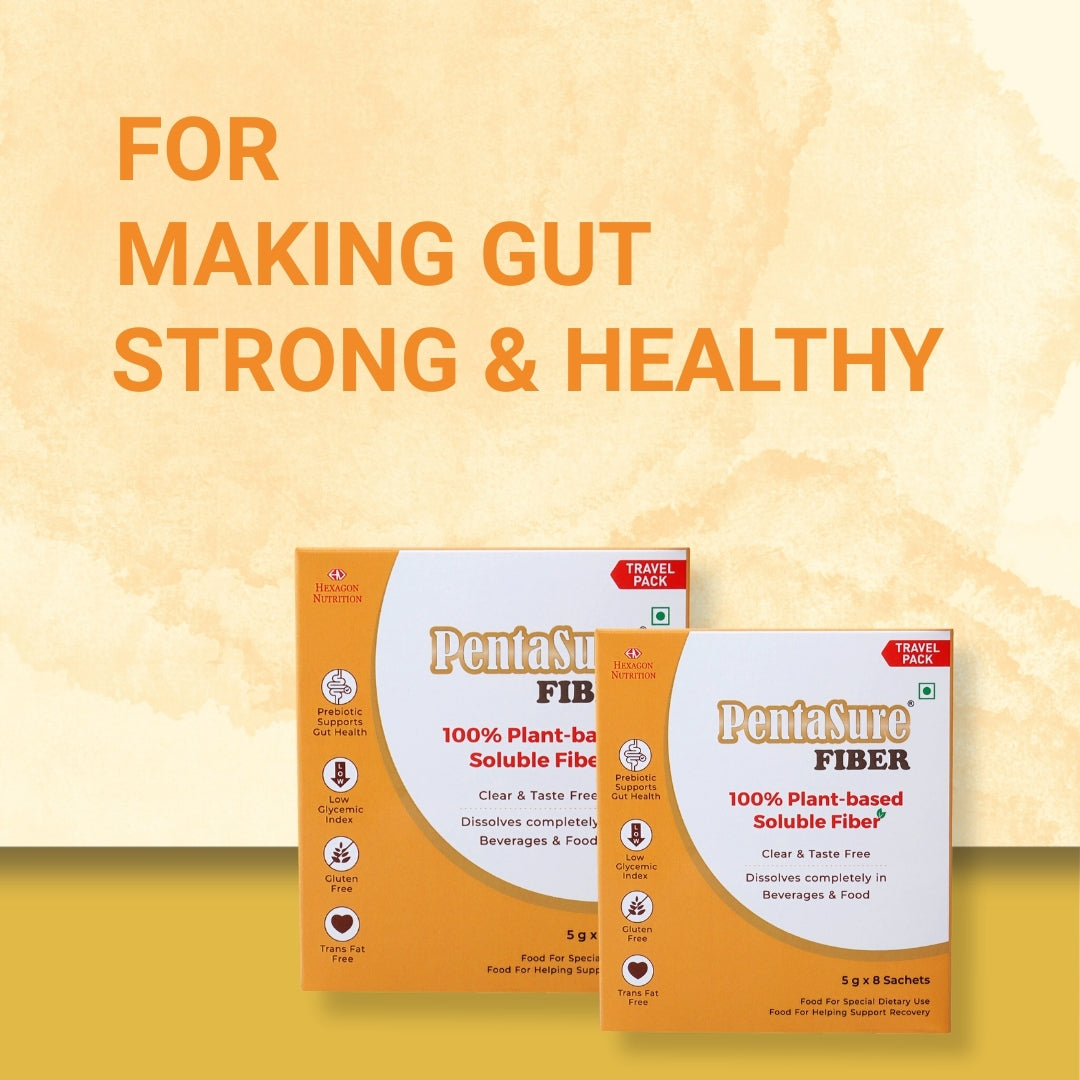 Pentasure Fiber- Soluble Prebiotic Fiber Supplement Powder - Travel Pack - Pack of 3