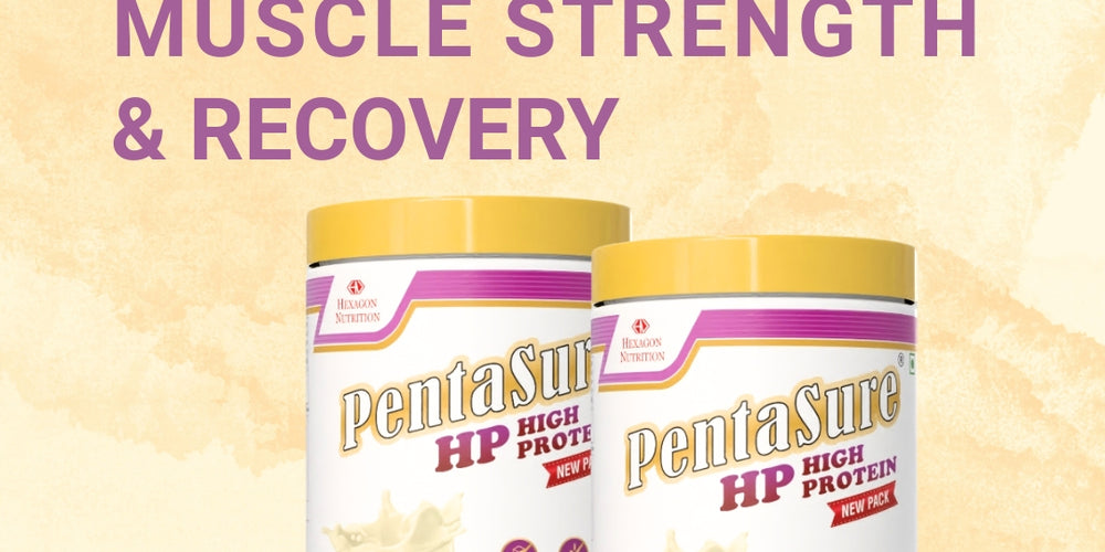 PentaSure HP Whey Protein Powder | Banana Vanilla Flavor – 1Kg | High Protein High Fiber Nutritional Supplement Drink | 45g Protein per 100g | Supports Muscle Strength, Recovery & Energy | Easy to Digest Formula for Daily Health & Fitness