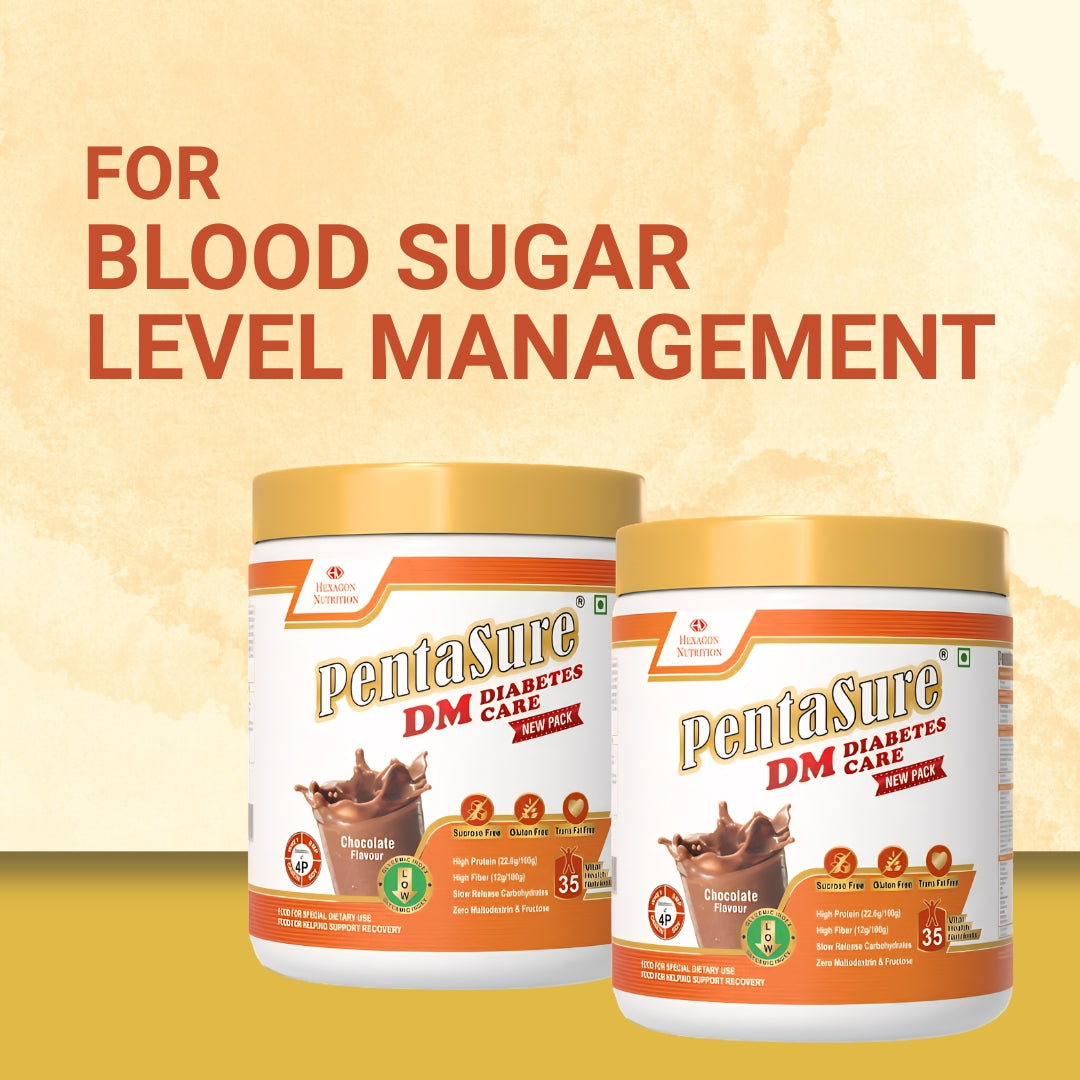 PentaSure DM Diabetes Care – High Protein, High Fiber, Low GI | Zero Fructose Nutritional Drink Manages Blood Sugar, Manage Cholesterol Level | Chocolate Flavor - 400g | 4P Proteins Power | Slow Carb Release | Nutrition That Fits Between Meals