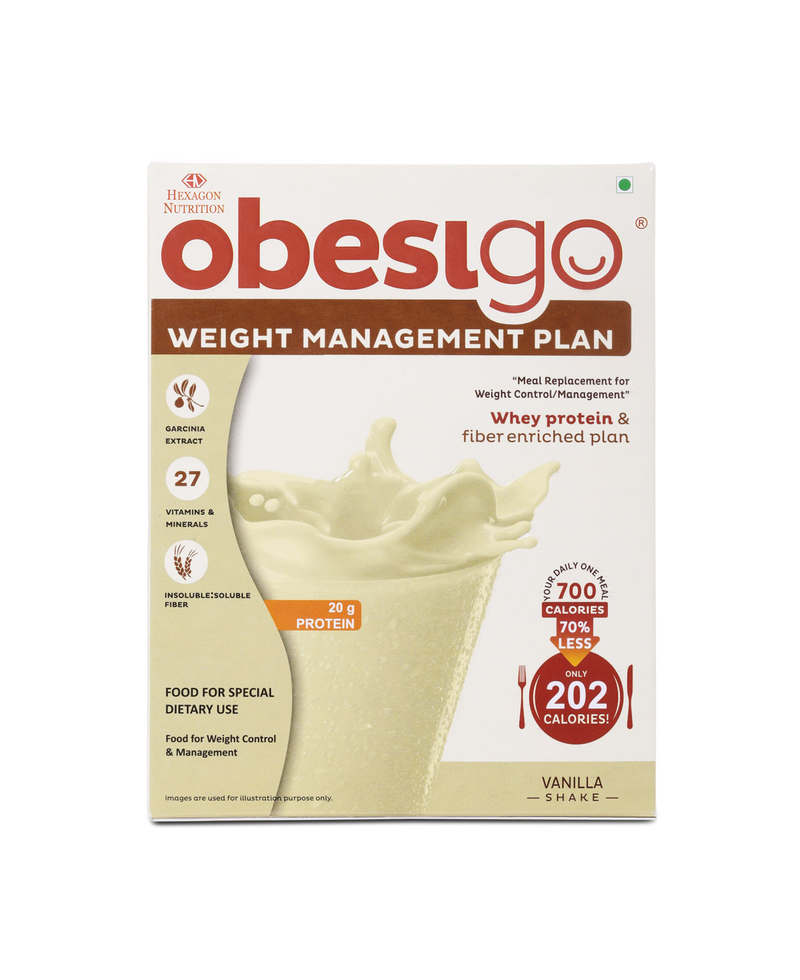 Obesigo BLCD Meal Replacement Weight Loss And Weight Management Plan  350gm (Vanilla Flavor, 7 Sachets of 50gm) Weekly