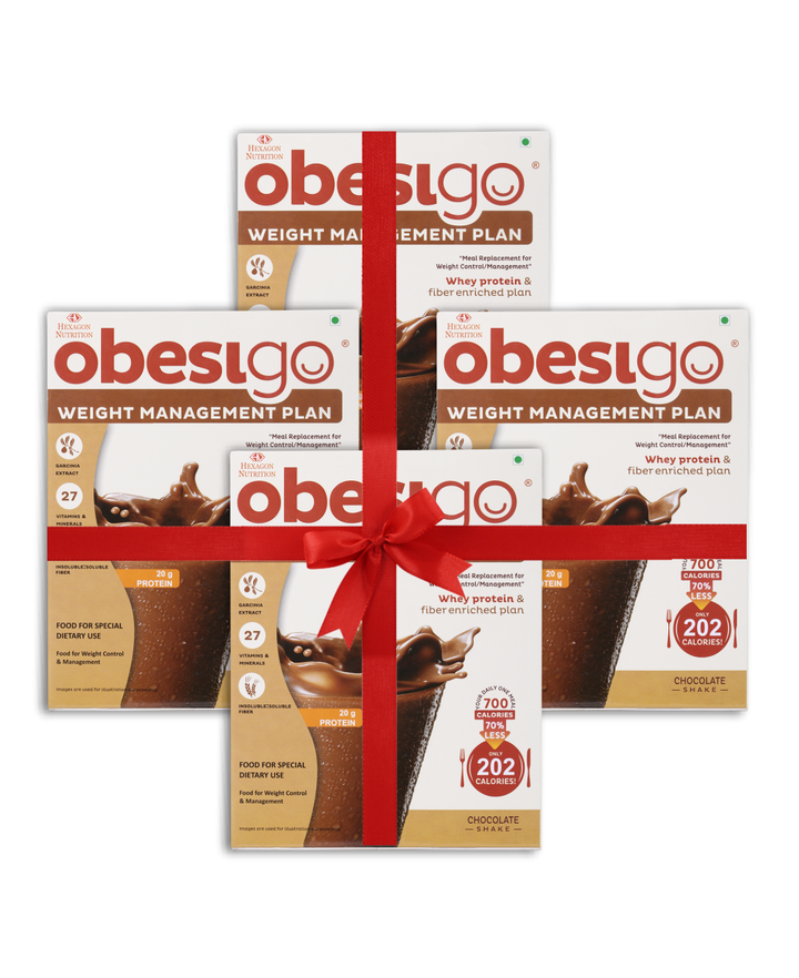 Obesigo BLCD Meal Replacement Weight Loss And Weight Management Plan  (Chocolate Flavor) - 350Gm (7 Sachets Of 50G Each) Monthly