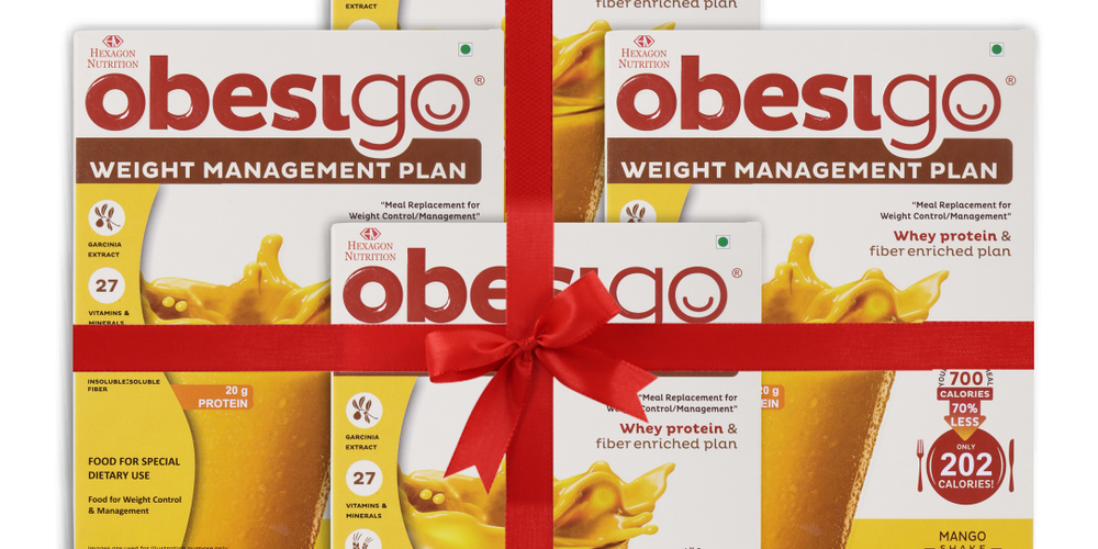 Obesigo Mango Weight Loss Shake –  Pack of 4 - monthly pack