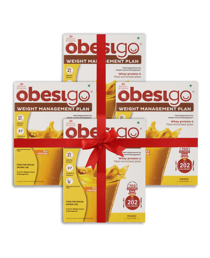 Obesigo BLCD Meal Replacement Weight Loss And Weight Management Plan  7 Sachets of 50 g each of Premium Mango shake (350gm) Monthly