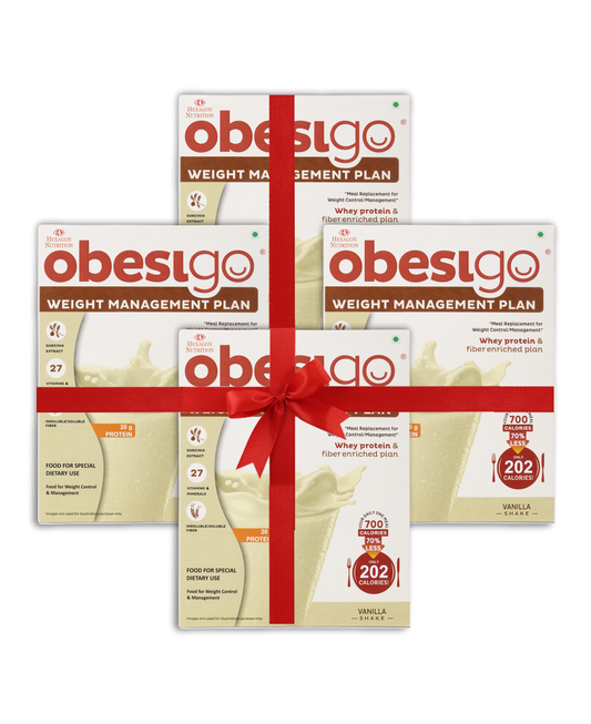 Obesigo Vanilla Weight Loss Shake – Pack of 4 - monthly pack