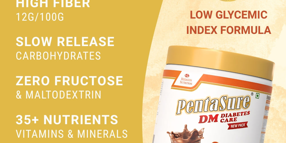 PentaSure DM Diabetes Care – High Protein, High Fiber, Low GI | Zero Fructose Nutritional Drink Manages Blood Sugar, Manage Cholesterol Level | Chocolate Flavor - 400g | 4P Proteins Power | Slow Carb Release | Nutrition That Fits Between Meals